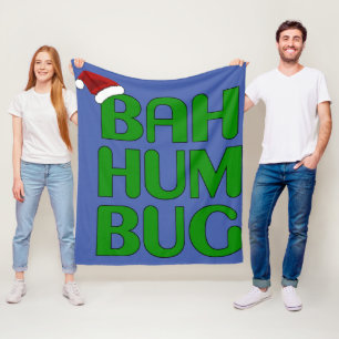 Manta Polar Navidades Bah Humbug Shirt Art-Xmas Humbug Santa