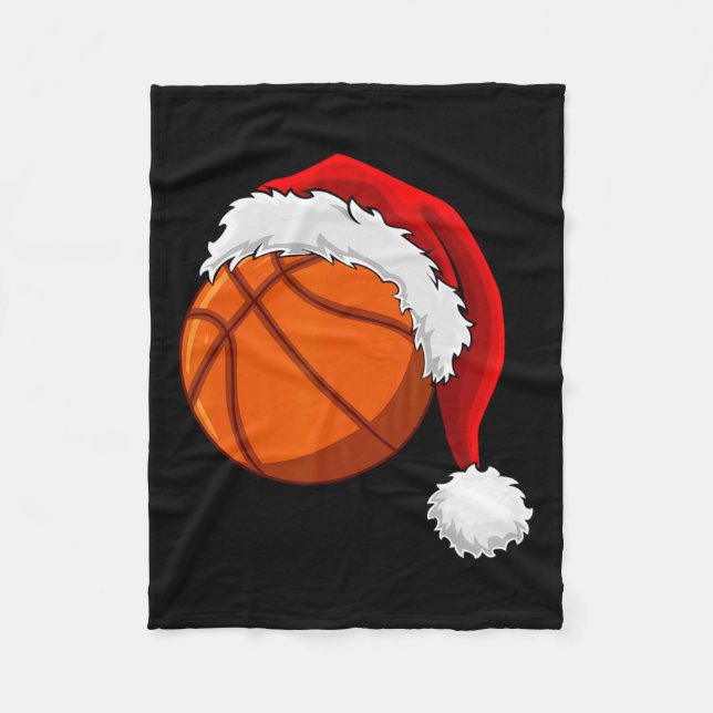 Manta Polar Navidades Baloncesto Santa Hat Men Boys Sport (Anverso)
