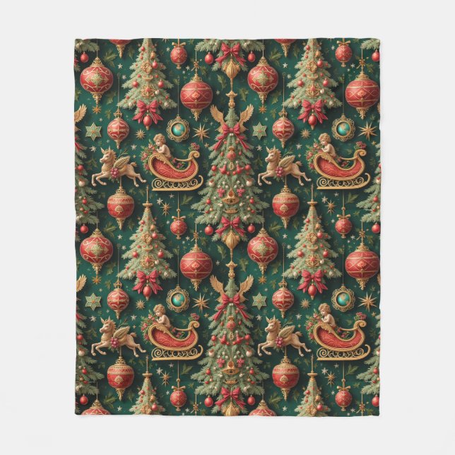 Manta Polar Navidades barrocos de lujo Fleece Blanket (Anverso)