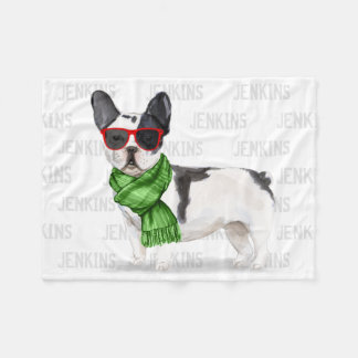 Manta Polar Navidades Boston Terrier defienden nombre de perro