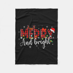 Manta Polar Navidades Brillantes Xmas Luz Familia Paja
