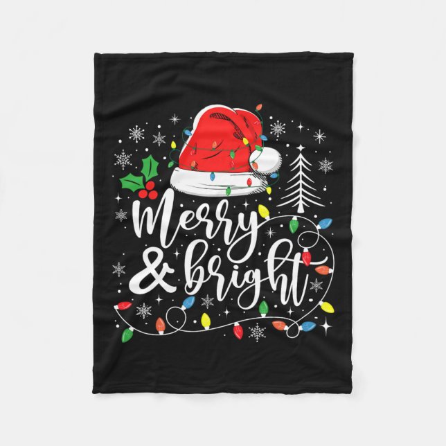 Manta Polar Navidades Brillantes Y Cerebros Encenden Navidad P (Anverso)