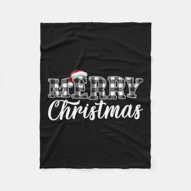 Manta Polar Navidades Buffalo Negro Y Blanco Tapado Para Hombr (Anverso)