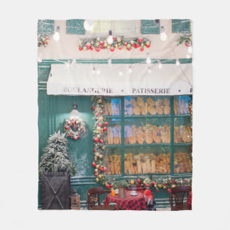 Manta Polar Navidades café panadería exterior con deco Navidad