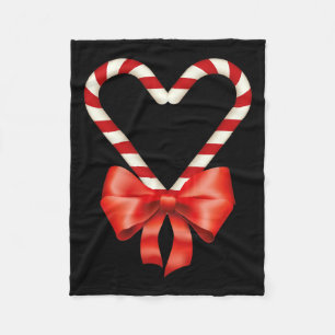 Manta Polar Navidades Candy Cane Heart Para Niños Hombres Muje