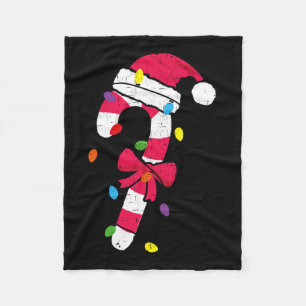 Manta Polar Navidades Candy Cane Santa Xmas Niños Pequeños Jóv