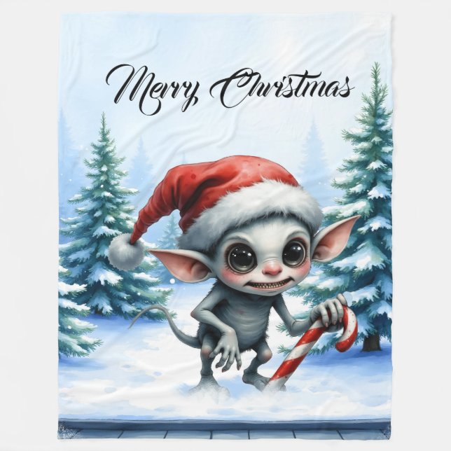 Manta Polar Navidades caprichosos se codean con Candy Cane. (Anverso)