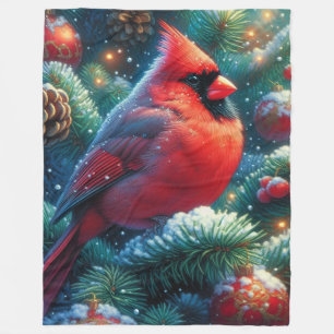 Manta Polar Navidades/cardenal invernal