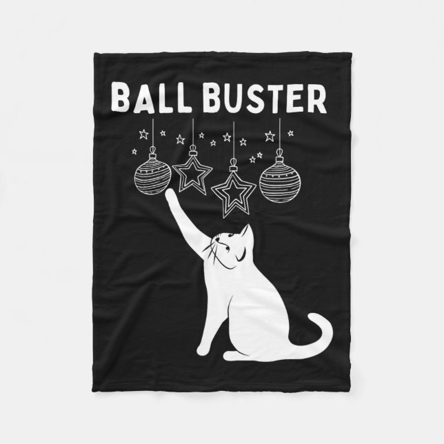 Manta Polar Navidades Cat Ball Buster Xmas Ornamentos Gracioso (Anverso)
