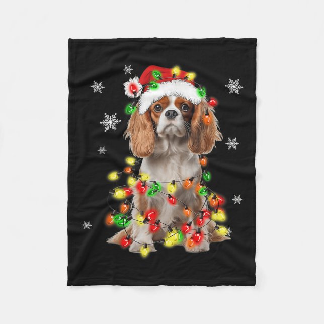 Manta Polar Navidades Cavalier King Charles Spaniel (Anverso)