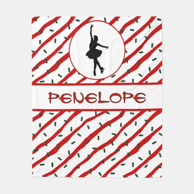 Manta Polar Navidades chicas de patinaje sobre hielo rocian de (Anverso)