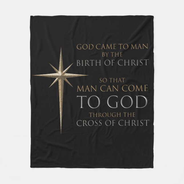 Manta Polar Navidades Christian Faith Star: Nacimiento y cruz (Anverso)