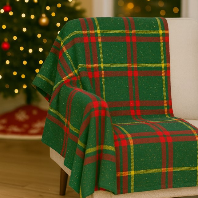 Manta Polar Navidades clásicos Red Green Plaid Fleece Blanket (Classic Christmas red and green tartan fleece blanket )