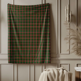 Manta Polar Navidades clásicos Tartan Plaid Blanket Red & Gree