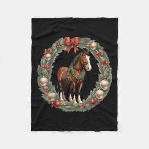 Manta Polar Navidades Clydesdale Caballos y amplificador; Una 