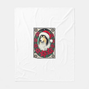 Manta Polar Navidades Collie Dog Ilustracion Yule Collies 4