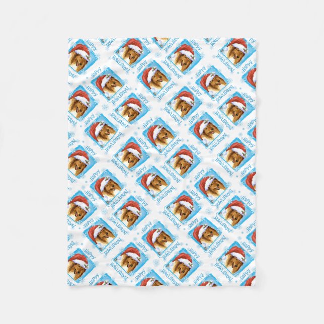 Manta Polar Navidades Collie Fleece Blanket (Anverso)