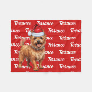 Manta Polar Navidades con distinciones en nombre de perro de A