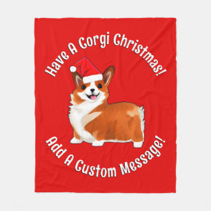 Manta Polar Navidades Corgi Dog Con Santa Hat