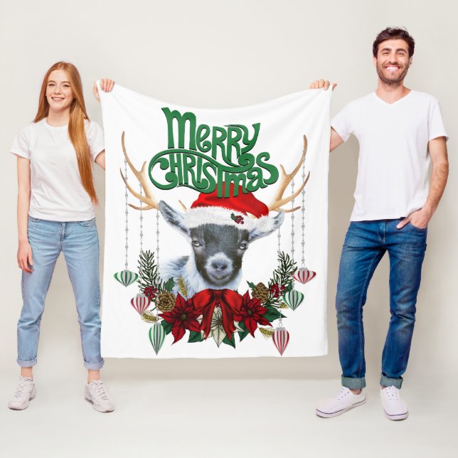 Manta Polar Navidades cortos Pigmy Goat con pollas y coraje (In situ)