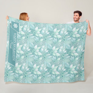 Manta Polar Navidades costeros Foliage Berries Pattern#7 ID100