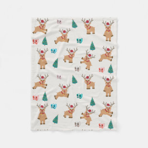 Manta Polar Navidades Cuidados Deer Xmas Regalos & Patrón de á