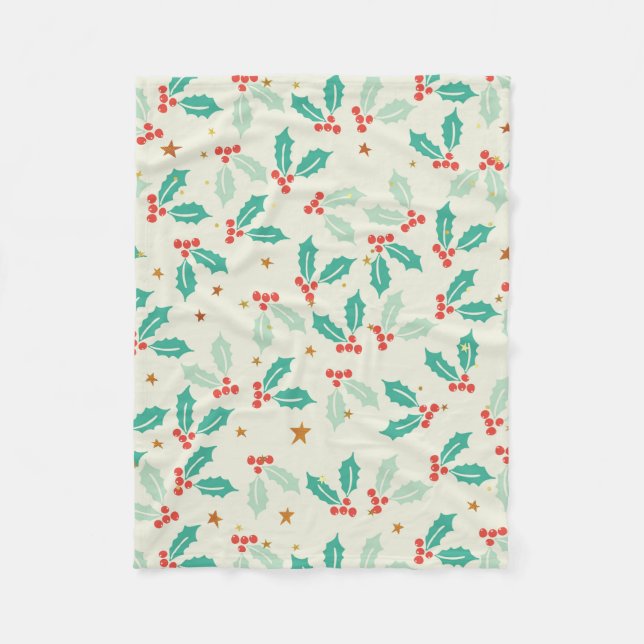 Manta Polar Navidades Cuidados Mistletorojo Y Verde (Anverso)