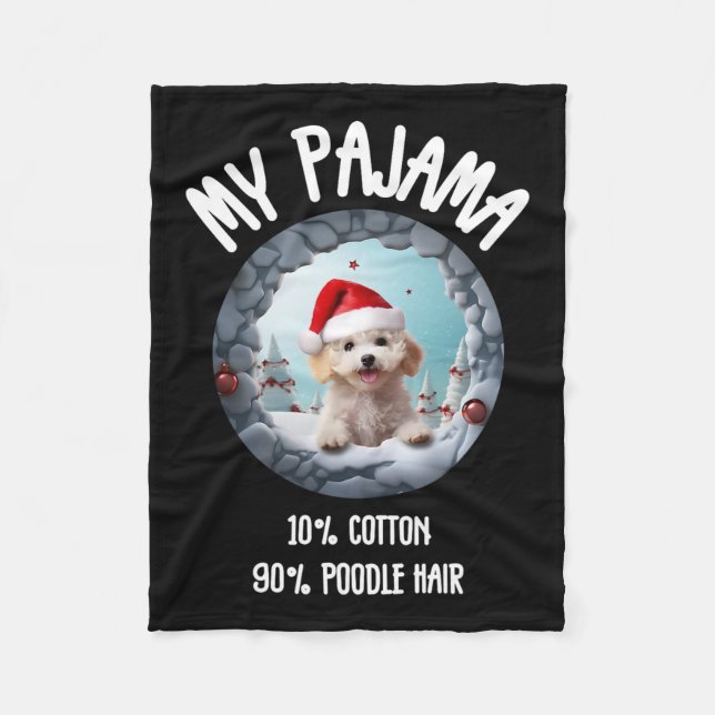 Manta Polar Navidades Cuidados Poodle - Gracioso Diseño De Per (Anverso)