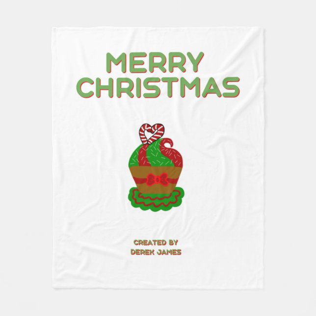 Manta Polar Navidades Cupcake Media Fleece Blanket (Anverso)