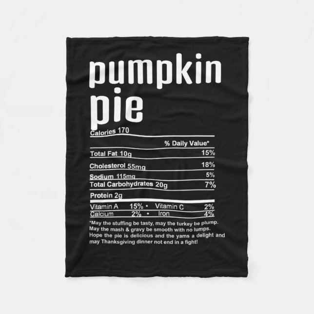 Manta Polar Navidades de Acción de Gracias Calabaza Pie Nutric (Anverso)