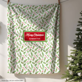 Manta Polar Navidades de acuarela latas de dulces personalizad