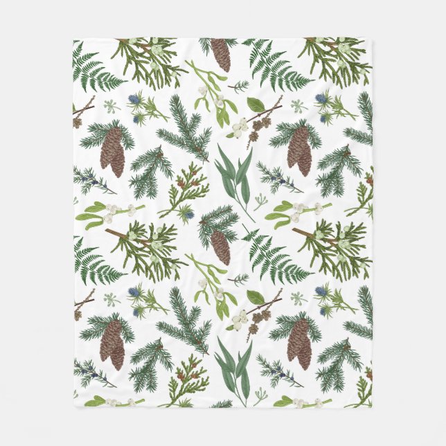 Manta Polar Navidades de acuarela Naturaleza y Ilustracion for (Anverso)