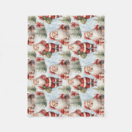 Manta Polar Navidades de acuarela Santa Claus 3 -