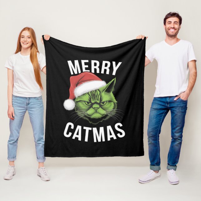 Manta Polar Navidades de Amantes del Gato de Merry Catmas dive (In situ)