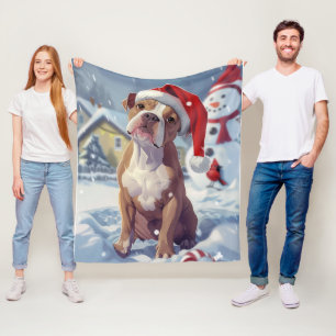 Manta Polar Navidades de American Staffordshire Winter Wonderl