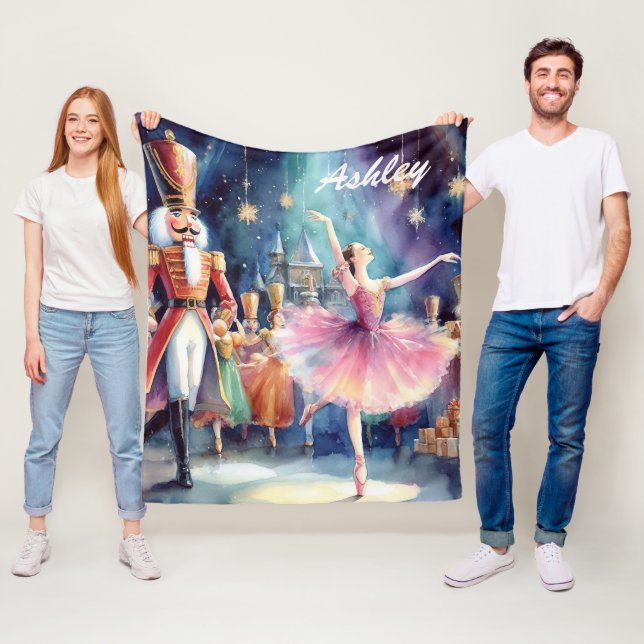 Manta Polar Navidades de ballet desnudo Ballerina Personalizad (In situ)