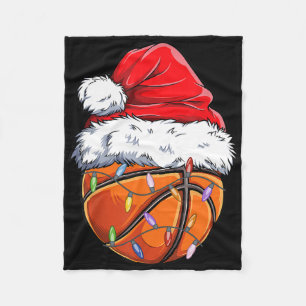 Manta Polar Navidades de baloncesto Santa Hat - Fun Basketball