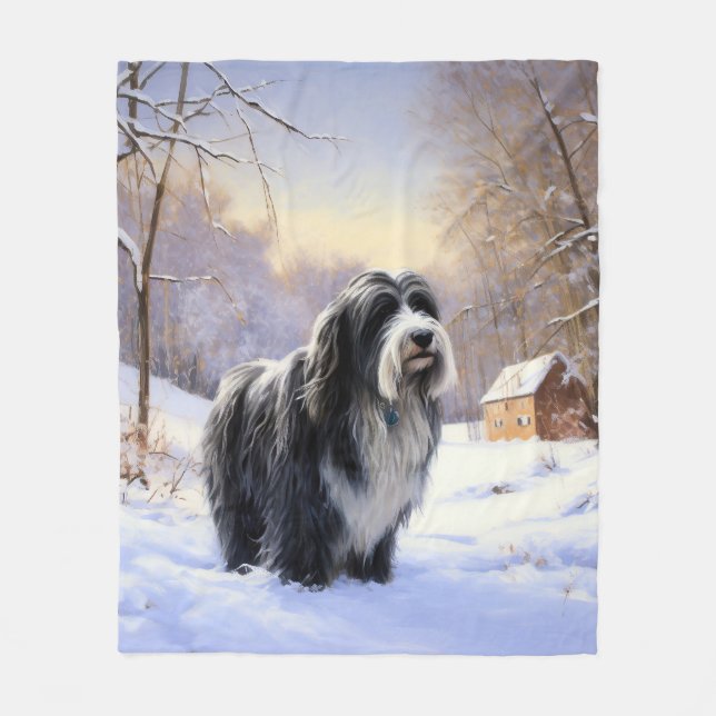 Manta Polar Navidades De Beart Collie Let It Snow (Anverso)