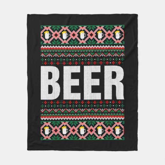 Manta Polar Navidades de Beer Ugly Sweater (Anverso)