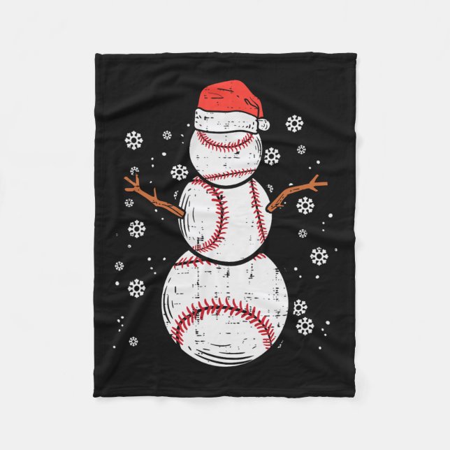 Manta Polar Navidades de beisbol Snowman  Deportivos Hombres W (Anverso)