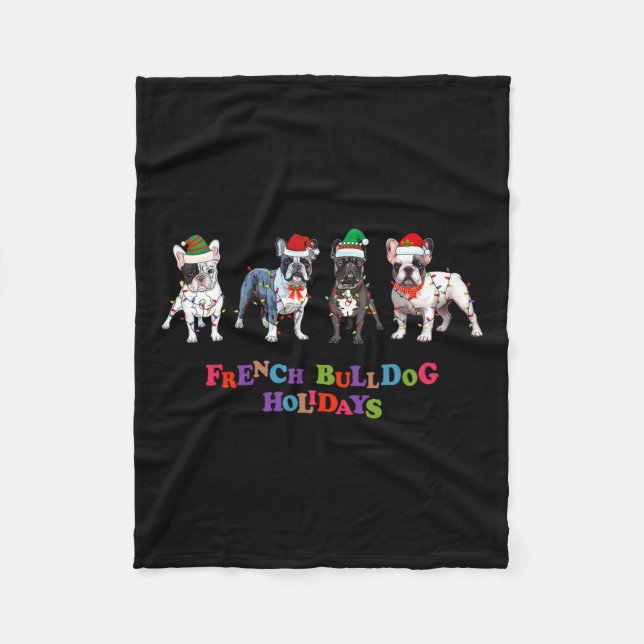 Manta Polar Navidades de bulldog2 (Anverso)