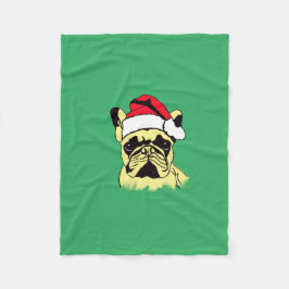 Manta Polar Navidades de Bulldog de Francia Personalizado Flee
