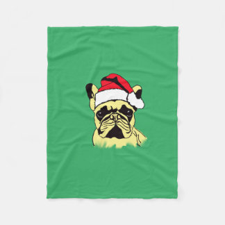 Manta Polar Navidades de Bulldog de Francia Personalizado Flee