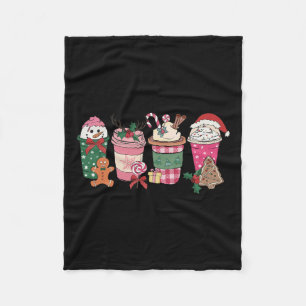 Manta Polar Navidades de café Gingerbread Mujeres Rosa Latte C