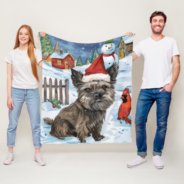Manta Polar Navidades de Cairn Terrier Dog Winter Wonderland d (In situ)