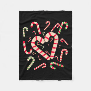 Manta Polar Navidades De Caña De Candy Rojo Y Blanco Funny Xma