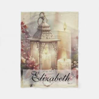 Manta Polar Navidades de color de agua de época Linterna y orn