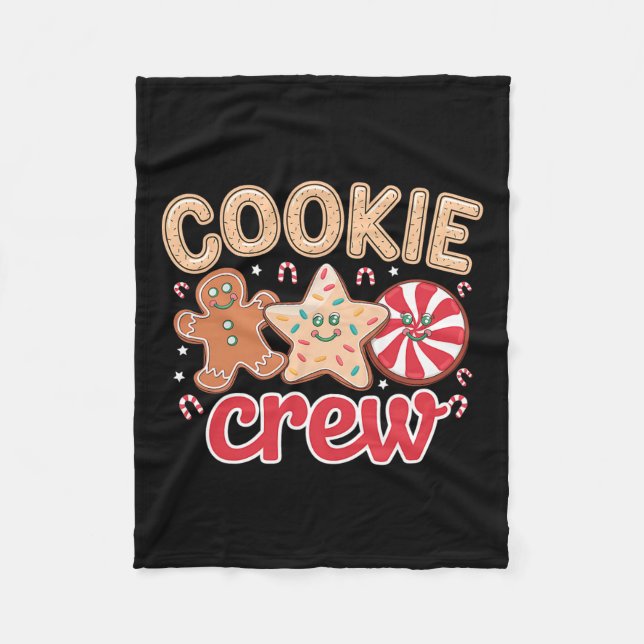 Manta Polar Navidades de Cookie Crew Gingerbread Squad Family  (Anverso)