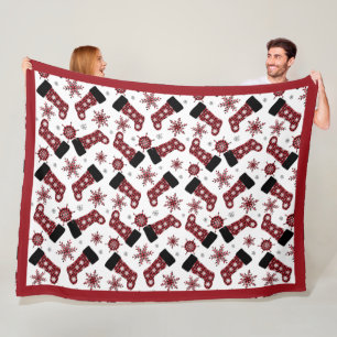 Manta Polar Navidades de copos de nieve con manto de búfalo rú