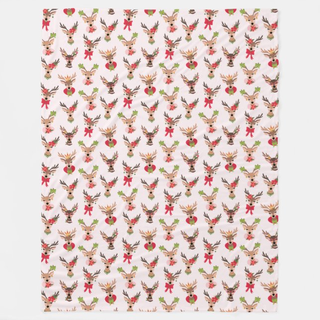 Manta Polar Navidades de Coquette Reno Preppy (Anverso)